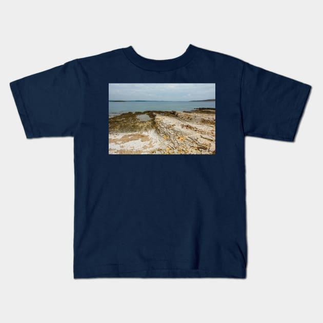 Limestone Coast in Kamenjak Park, Croatia Kids T-Shirt by jojobob